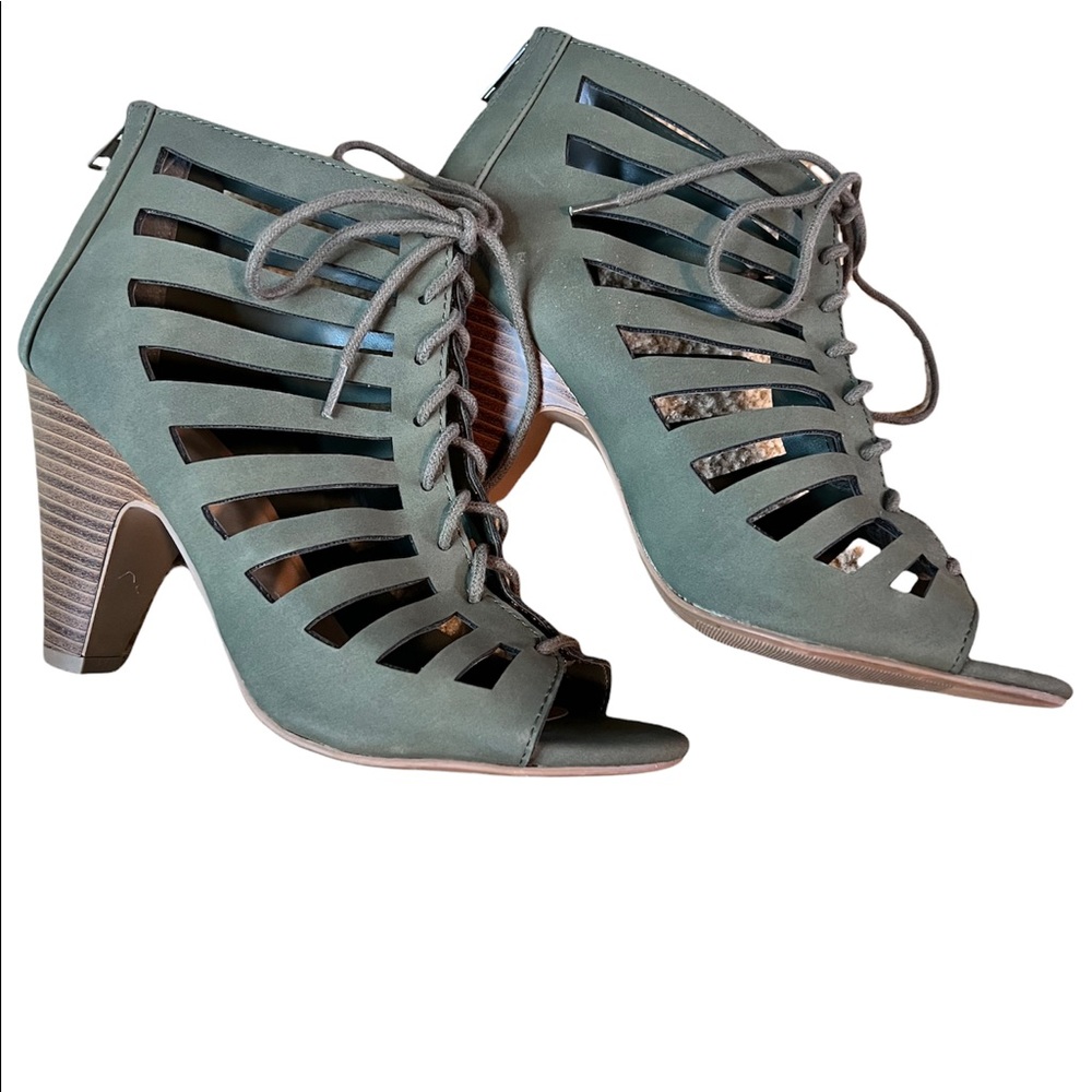 Green Lace-up Heels